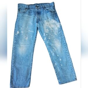 Levis 501 '93 Light Blue Men's Jeans - Straight Fit - 36 - Thrashed / Painted